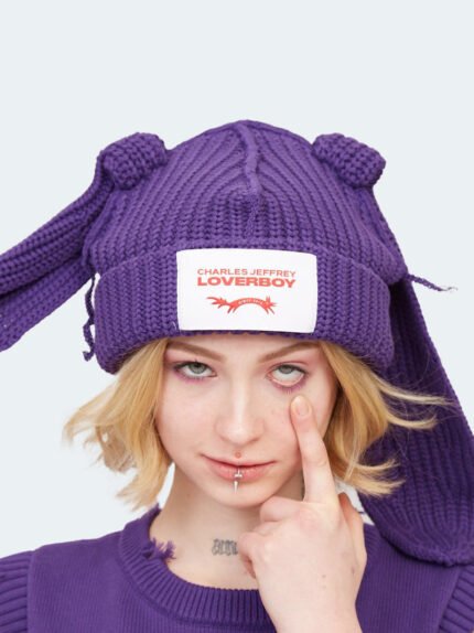 Chunky Rabbit Beanie Purple Frontside