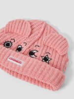 Childs Chunky Ears Beanie Pink Backside