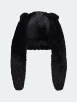 Fluffy Chunky Rabbit Beanie backside