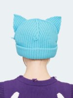 Chunky Ears Beanie Sky Blue Backside