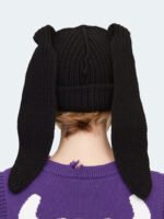 Chunky Rabbit Beanie Black backside